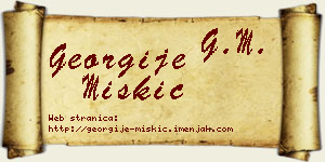 Georgije Miškić vizit kartica